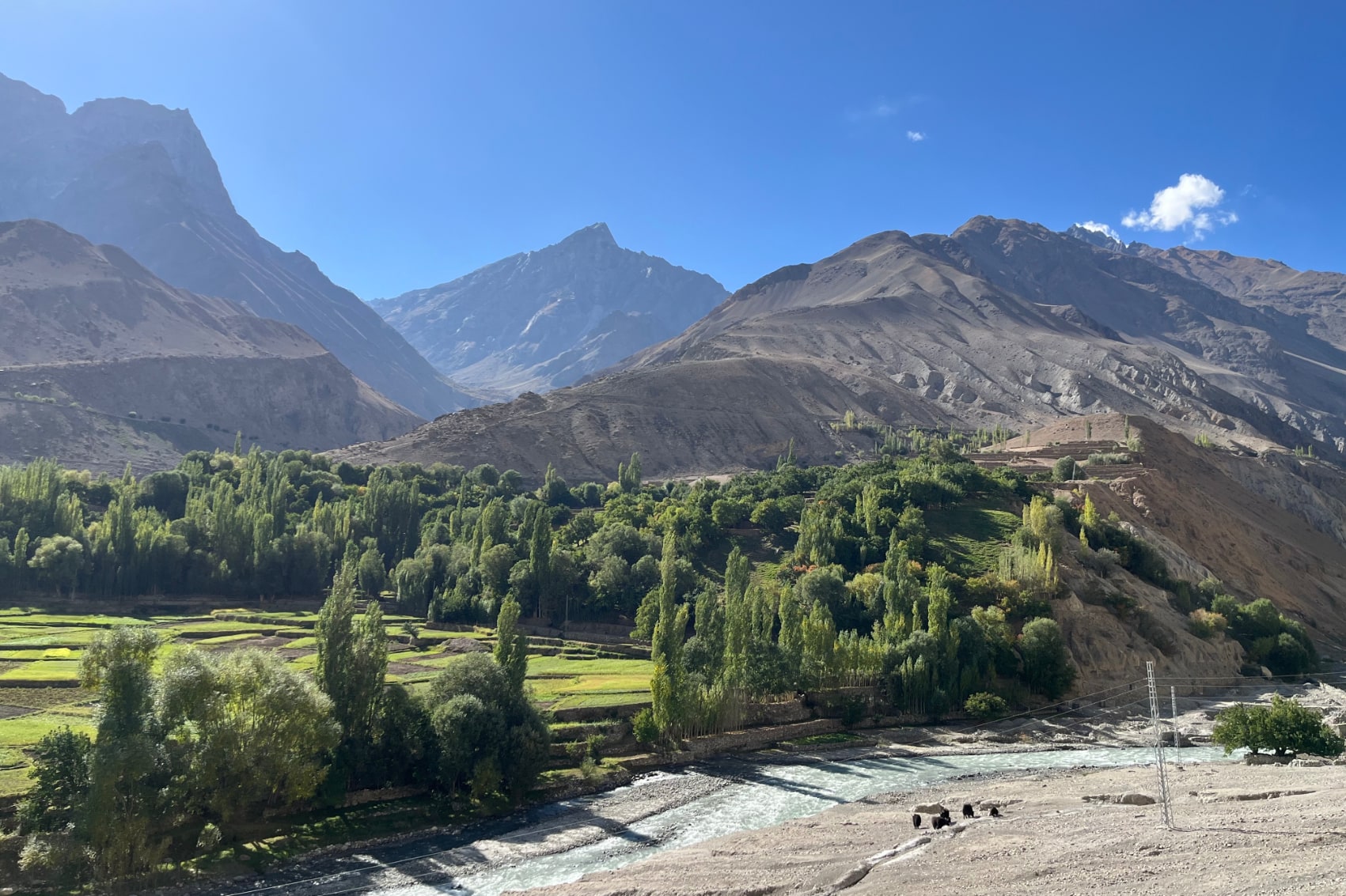 thallay valley pakistan giant jagged peaks in the background of the Thallay Valley, Pakistan